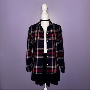 NEW Lucky Brand Navy Blue Plaid Button Up Shirt